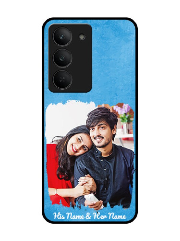 Custom Realme 14X 5G Custom Glass Phone Case - Blue Color Vintage Design