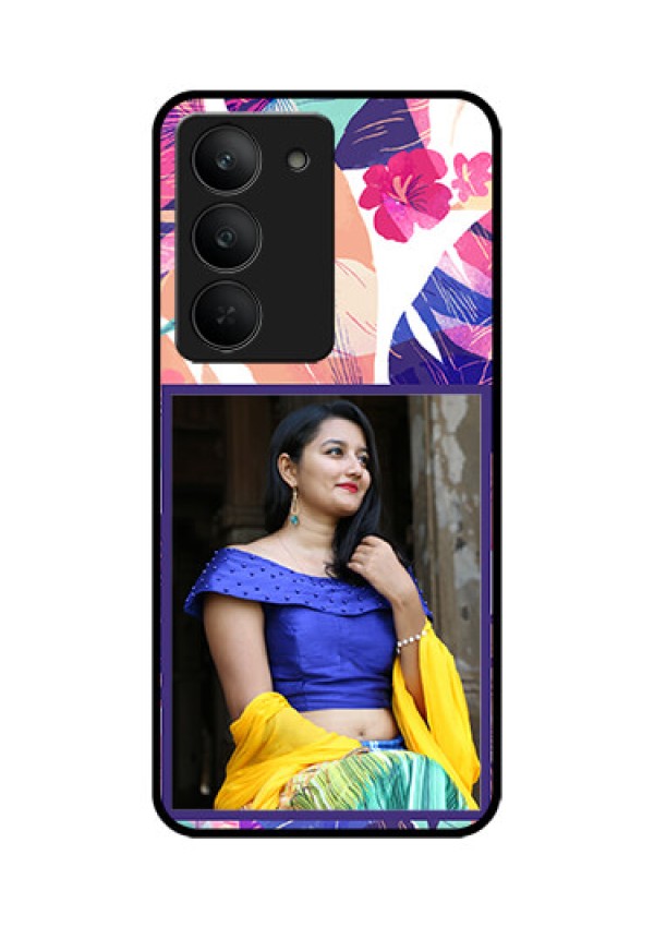 Realme 14x 5G Custom Glass Phone CaseAbstract Floral Design