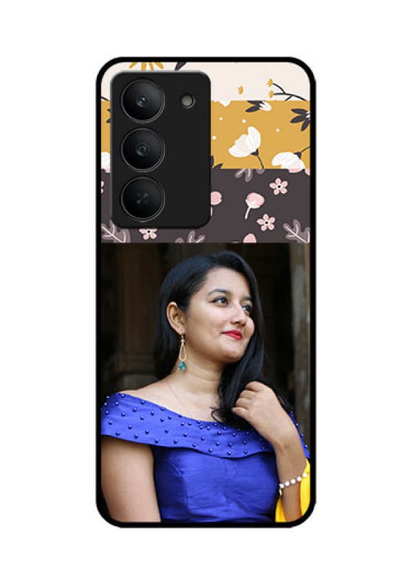 Realme 14x 5G Custom Glass Phone CaseStylish Floral Design