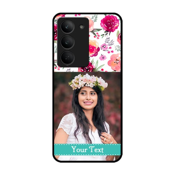 Realme 14x 5G Custom Glass Phone CaseWater Colors Floral Design
