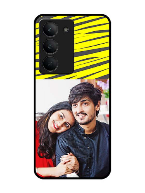 Custom Realme 14x 5G Custom Glass Phone CaseYellow Abstract Design