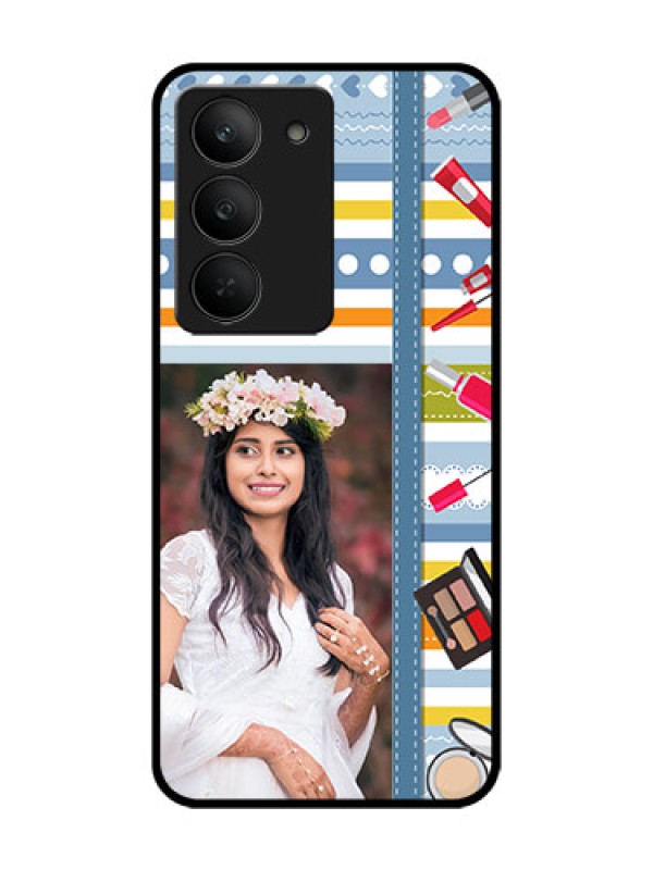 Custom Realme 14x 5G Custom Glass Phone CaseMakeup Icons Design