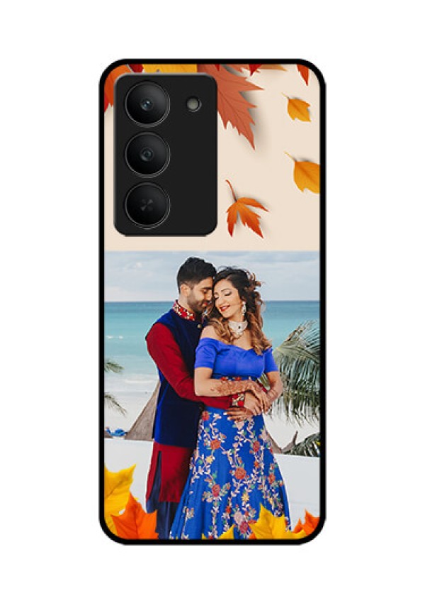 Realme 14x 5G Custom Glass Phone CaseAutumn Maple Leaves Design