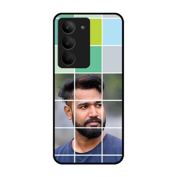 Realme 14x 5G Custom Glass Phone CaseWith White Box Pattern Realme 14x 5G Custom Glass Phone CaseWith White Box Pattern