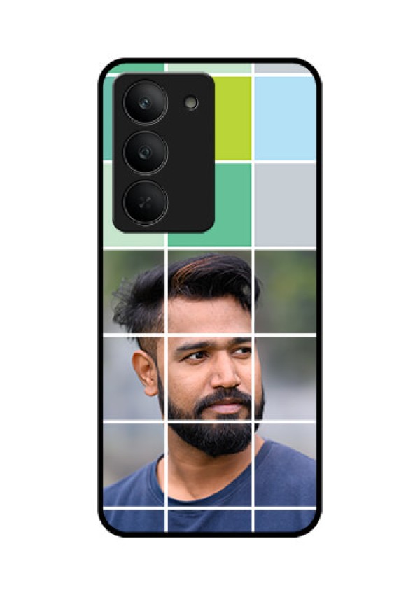 Realme 14x 5G Custom Glass Phone CaseWith White Box Pattern