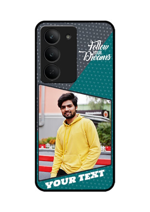 Realme 14x 5G Custom Glass Phone CaseBackground Pattern Design With Quote