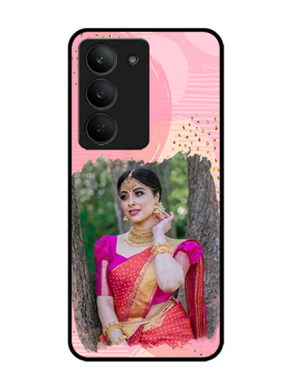 Custom Realme 14x 5G Custom Glass Phone CaseGold Glitter Splash Design