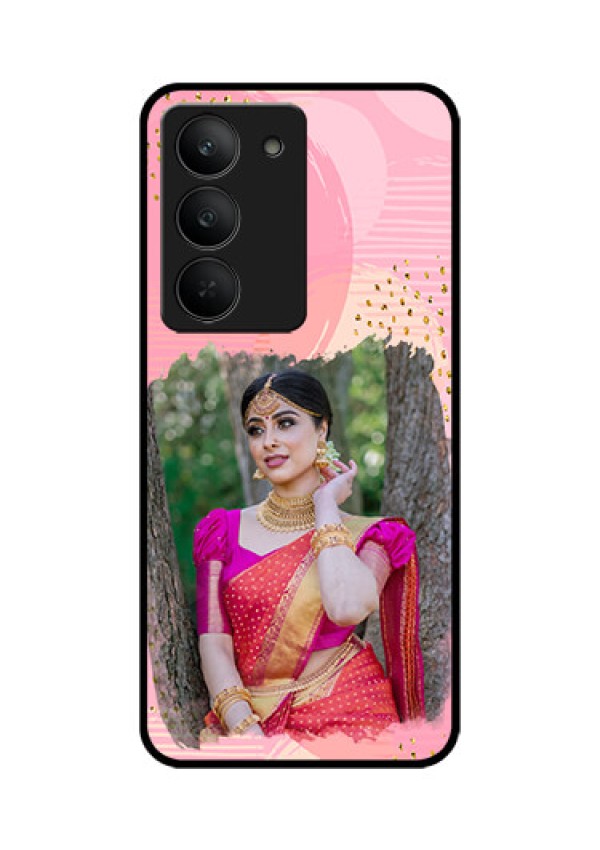 Realme 14x 5G Custom Glass Phone CaseGold Glitter Splash Design