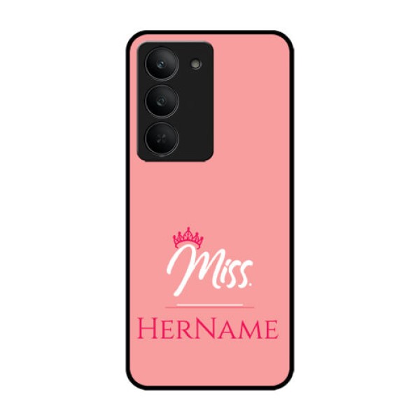 Realme 14x 5G Custom Glass Phone CaseMrs With Name Design