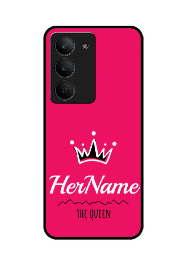 Realme 14x 5G Custom Glass Phone CaseQueen With Name Design