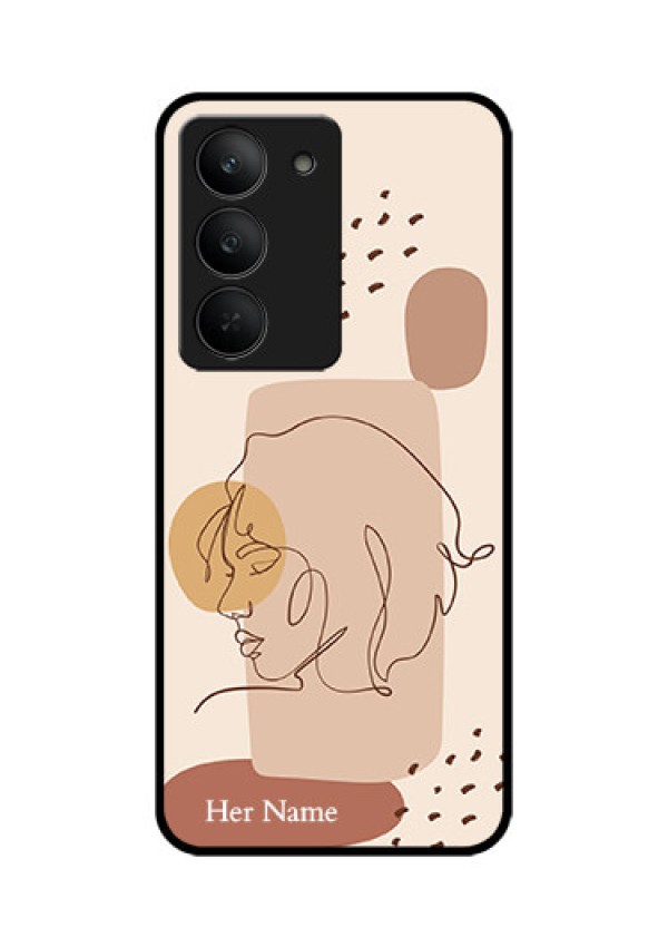 Realme 14x 5G Custom Glass Phone CaseCalm Woman Line Art Design