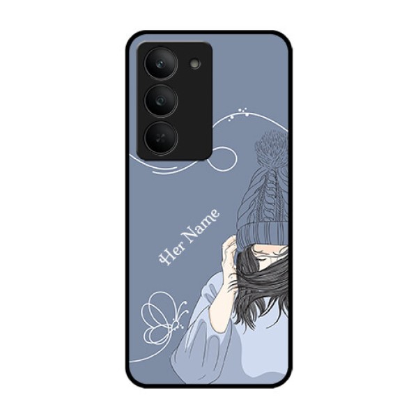 Realme 14x 5G Custom Glass Phone CaseGirl In Winter Outfit Design Realme 14x 5G Custom Glass Phone CaseGirl In Winter Outfit Design