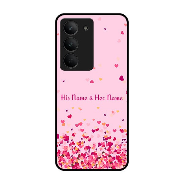 Realme 14x 5G Custom Glass Phone CaseFloating Hearts Design