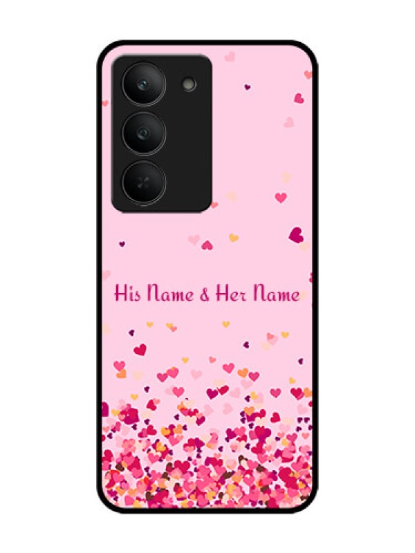 Custom Realme 14x 5G Custom Glass Phone CaseFloating Hearts Design