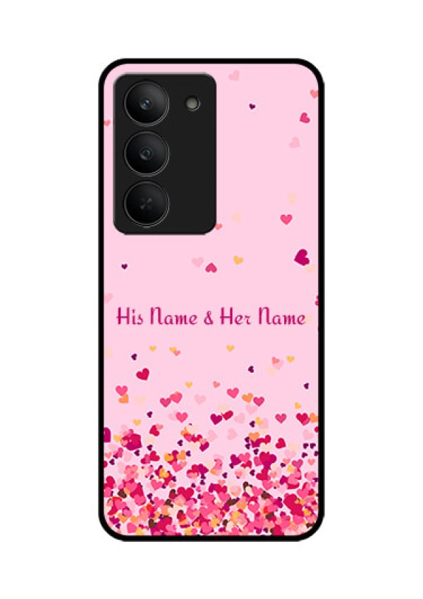 Realme 14x 5G Custom Glass Phone CaseFloating Hearts Design