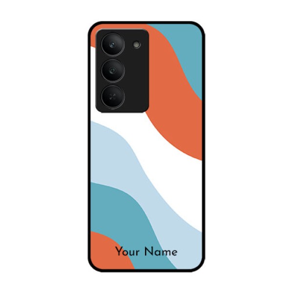 Realme 14x 5G Custom Glass Phone CaseColoured Waves Design