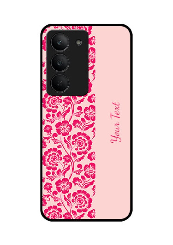 Realme 14x 5G Custom Glass Phone CaseAttractive Floral Pattern Design