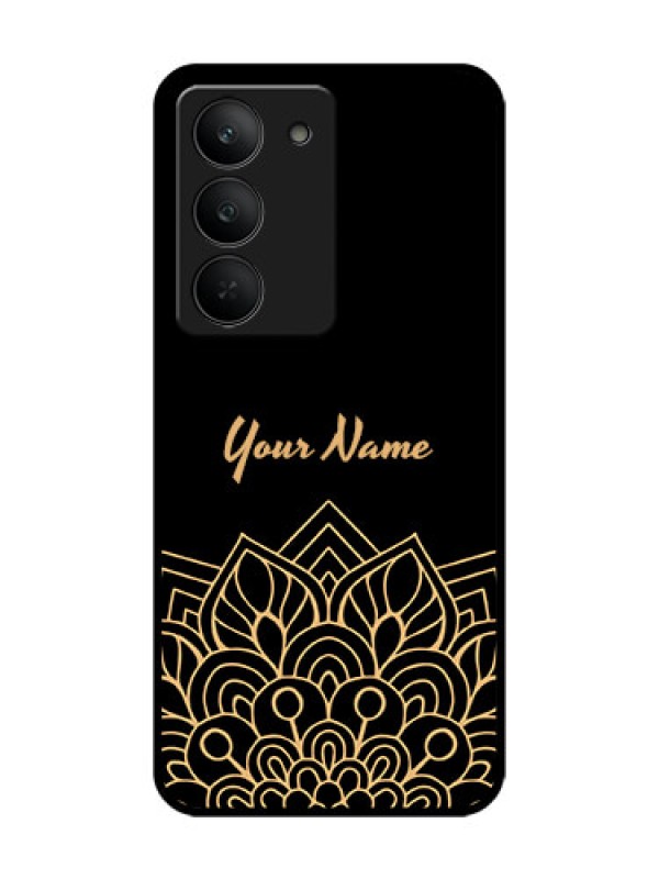 Custom Realme 14x 5G Custom Glass Phone CaseGolden Mandala Design