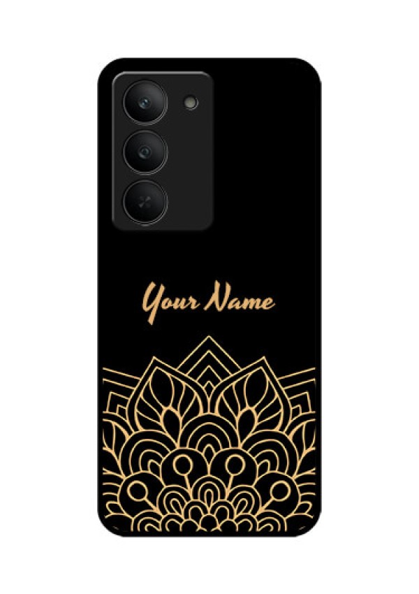 Realme 14x 5G Custom Glass Phone CaseGolden Mandala Design