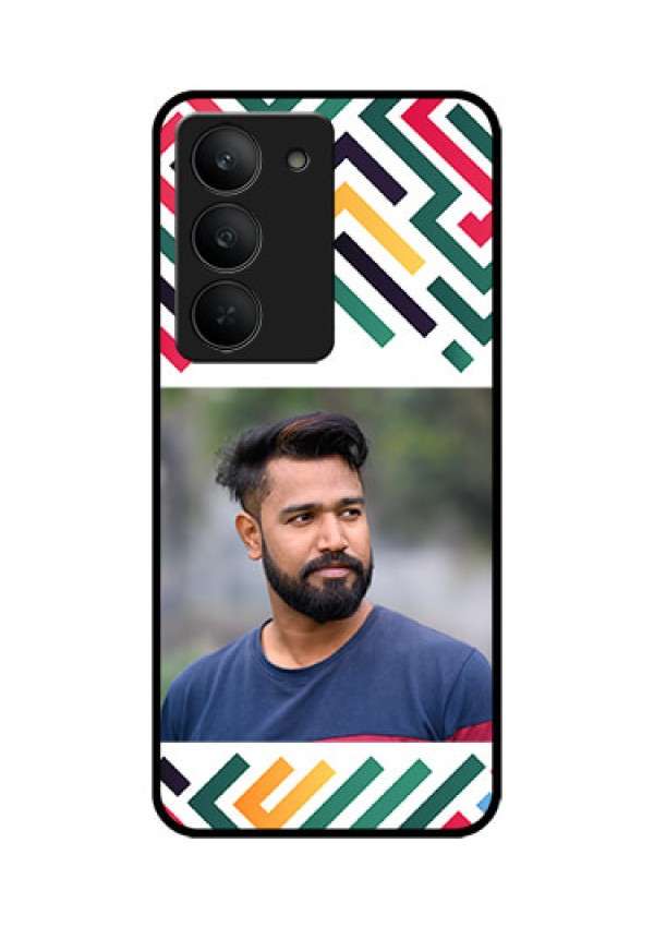 Realme 14x 5G Custom Glass Phone CaseColorful Maze Pattern Design