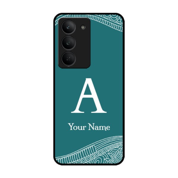 Realme 14x 5G Custom Glass Phone CaseLine Art Pattern With Custom Name Design Realme 14x 5G Custom Glass Phone CaseLine Art Pattern With Custom Name Design