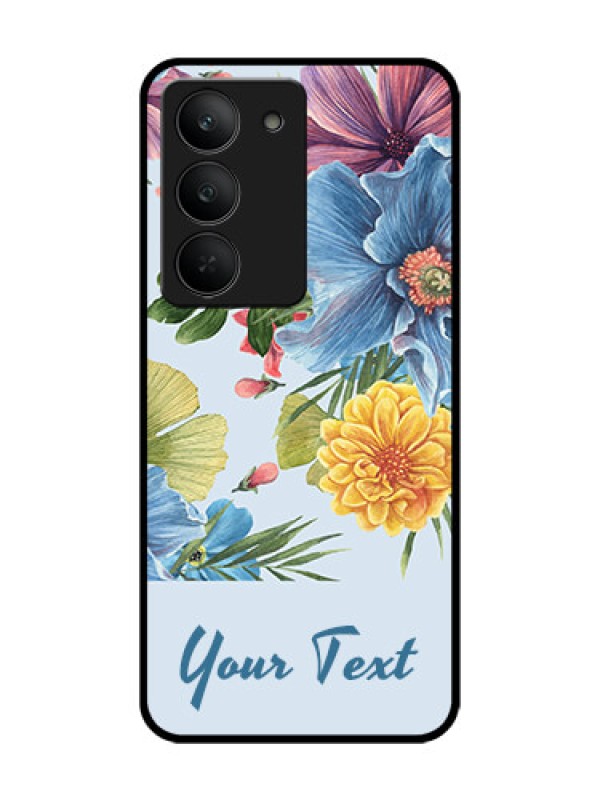 Custom Realme 14x 5G Custom Glass Phone CaseStunning Watercolored Flowers Painting Design