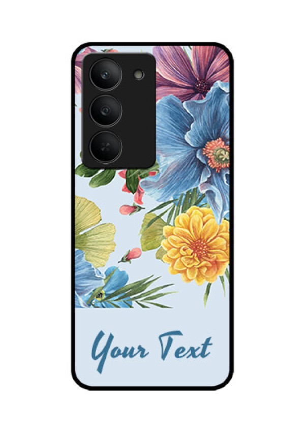 Realme 14x 5G Custom Glass Phone CaseStunning Watercolored Flowers Painting Design