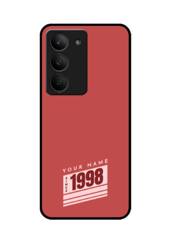 Realme 14x 5G Custom Glass Phone CaseRed Custom Year Of Birth Design