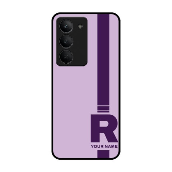 Realme 14x 5G Custom Glass Phone CaseSimple Dual Tone Stripe With Name Design