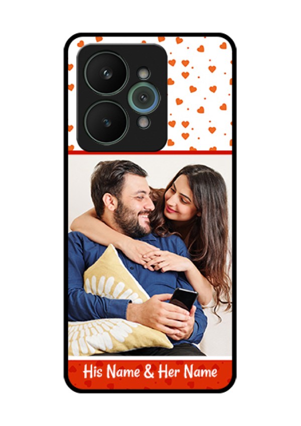 Realme 15 5G Custom Glass Phone Case - Orange Love Symbol Design
