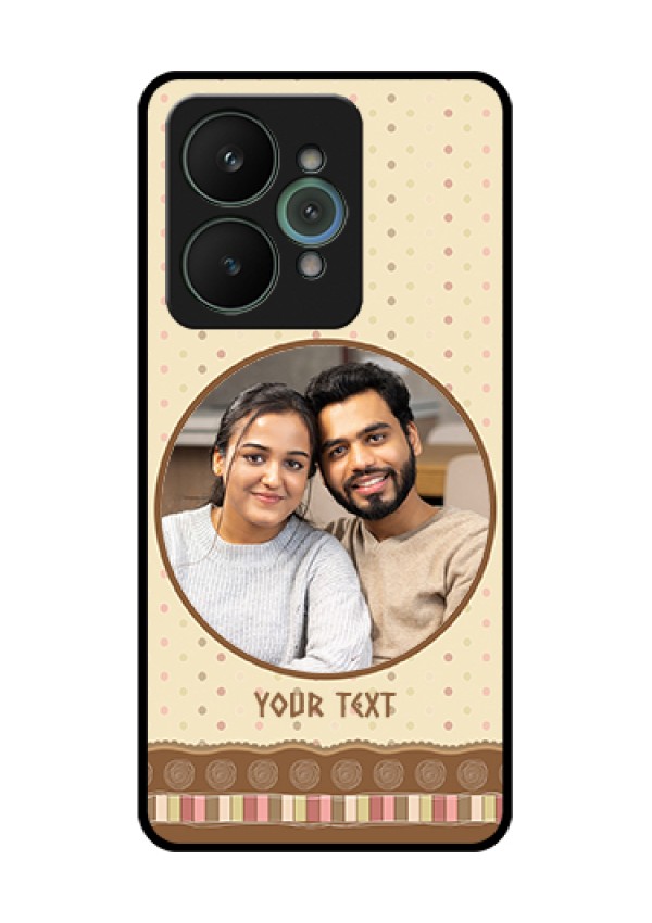 Realme 15 5G Custom Glass Phone Case - Brown Dotted Mobile Case Design