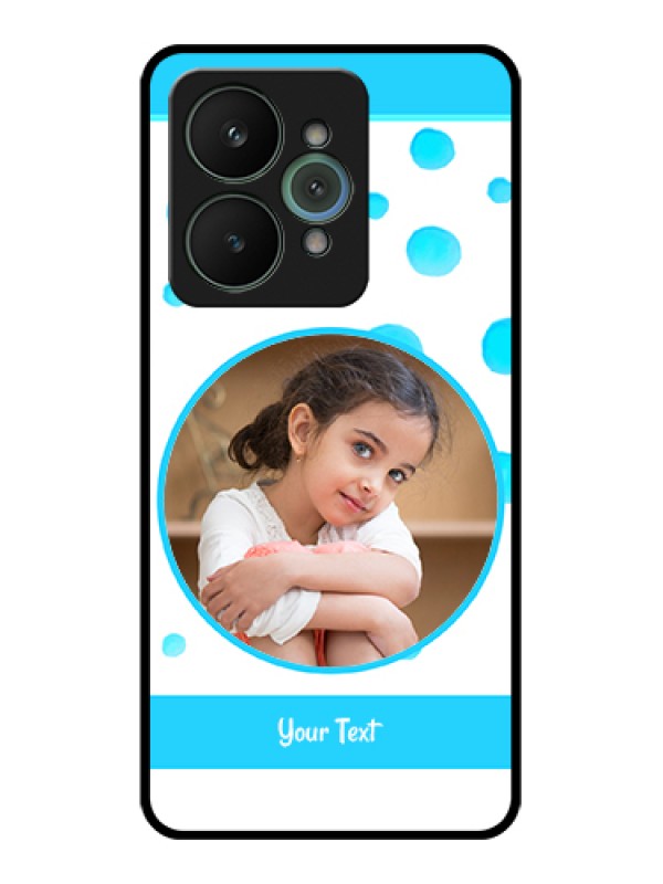 Custom Realme 15 5G Custom Glass Phone Case - Blue Bubbles Pattern Design