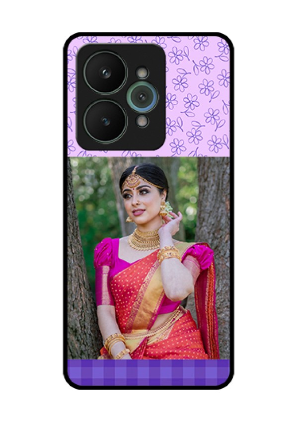Realme 15 5G Custom Glass Phone Case - Purple Floral Design