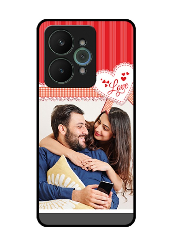 Realme 15 5G Custom Glass Phone Case - Red Love Pattern Design