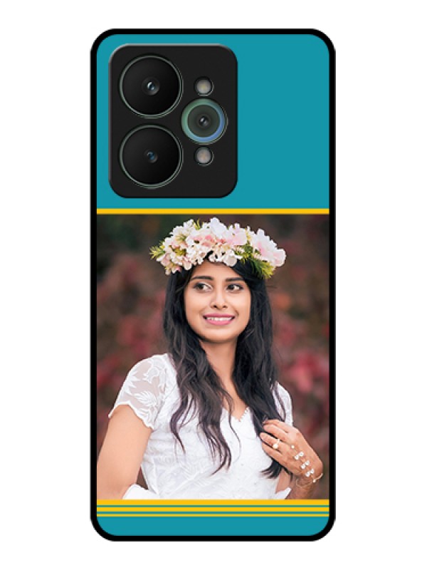 Custom Realme 15 5G Custom Glass Phone Case - Yellow & Blue Design