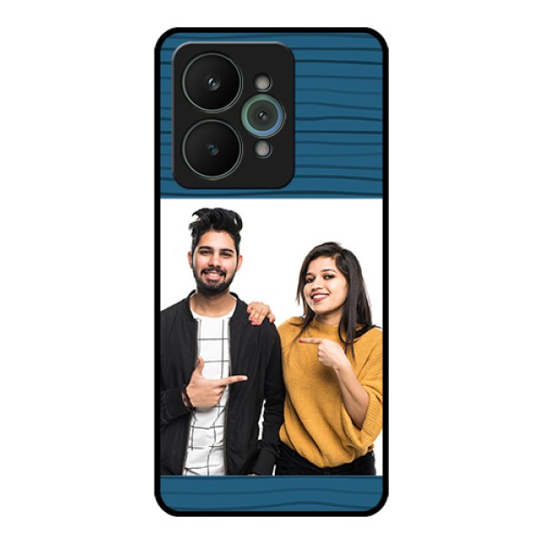 Realme 15 5G Custom Glass Phone Case - Blue Pattern Cover Design Realme 15 5G Custom Glass Phone Case - Blue Pattern Cover Design