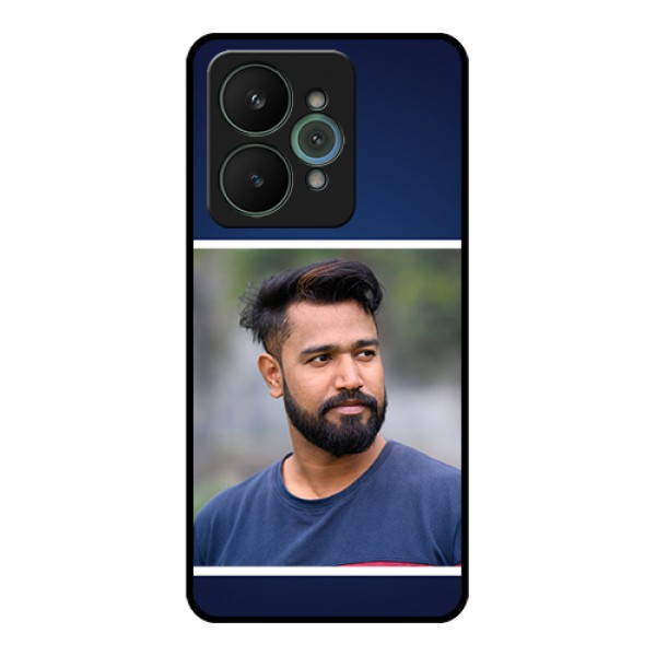 Realme 15 5G Custom Glass Phone Case - Simple Royal Blue Design Realme 15 5G Custom Glass Phone Case - Simple Royal Blue Design
