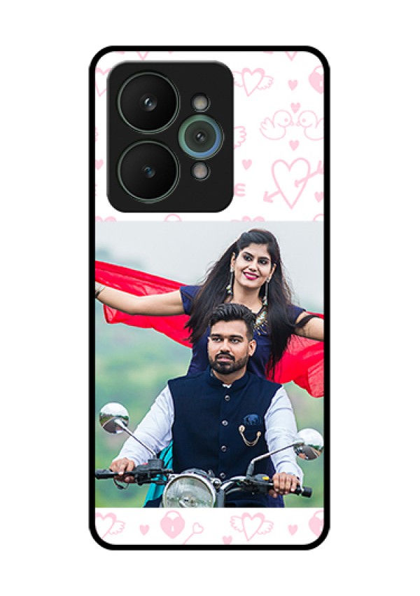 Realme 15 5G Custom Glass Phone Case - Pink Flying Heart Design
