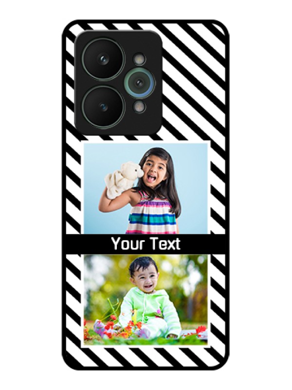 Custom Realme 15 5G Custom Glass Phone Case - Black And White Stripes Design