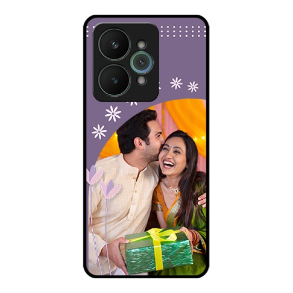 Realme 15 5G Custom Glass Phone Case - Lavender Flowers Design Realme 15 5G Custom Glass Phone Case - Lavender Flowers Design