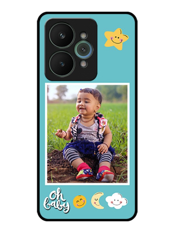 Custom Realme 15 5G Custom Glass Phone Case - Smiley Kids Stars Design