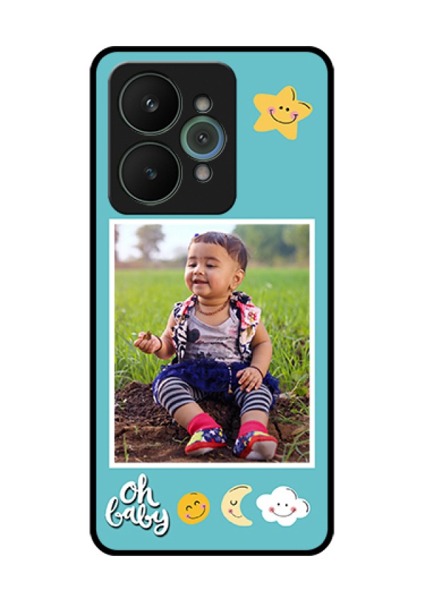 Realme 15 5G Custom Glass Phone Case - Smiley Kids Stars Design