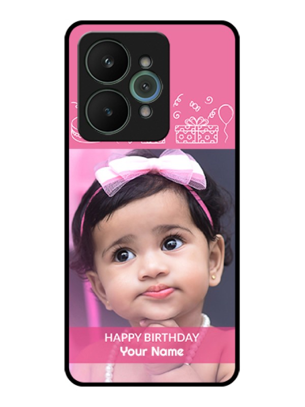 Custom Realme 15 5G Custom Glass Phone Case - With Birthday Line Art Design