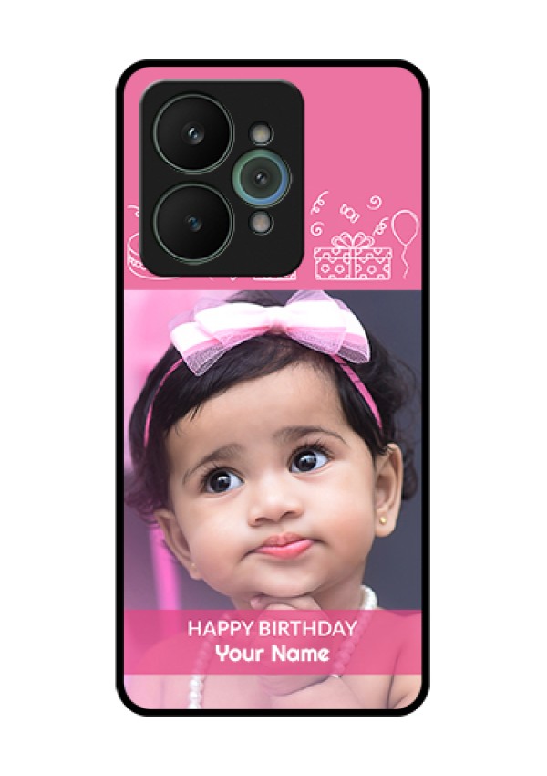 Realme 15 5G Custom Glass Phone Case - With Birthday Line Art Design