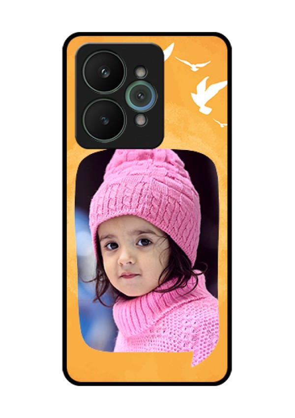 Realme 15 5G Custom Glass Phone Case - Water Color Design With Bird Icons