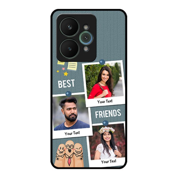 Realme 15 5G Custom Glass Phone Case - Sticky Frames And Friendship Design Realme 15 5G Custom Glass Phone Case - Sticky Frames And Friendship Design