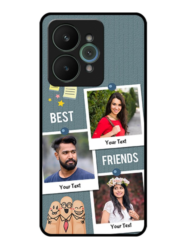 Custom Realme 15 5G Custom Glass Phone Case - Sticky Frames And Friendship Design