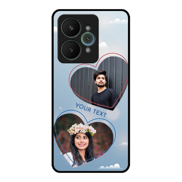 Realme 15 5G Custom Glass Phone Case - Blue Color Couple Design Realme 15 5G Custom Glass Phone Case - Blue Color Couple Design