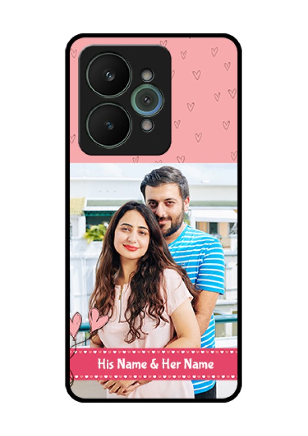 Realme 15 5G Custom Glass Phone Case - Love Design Peach Color