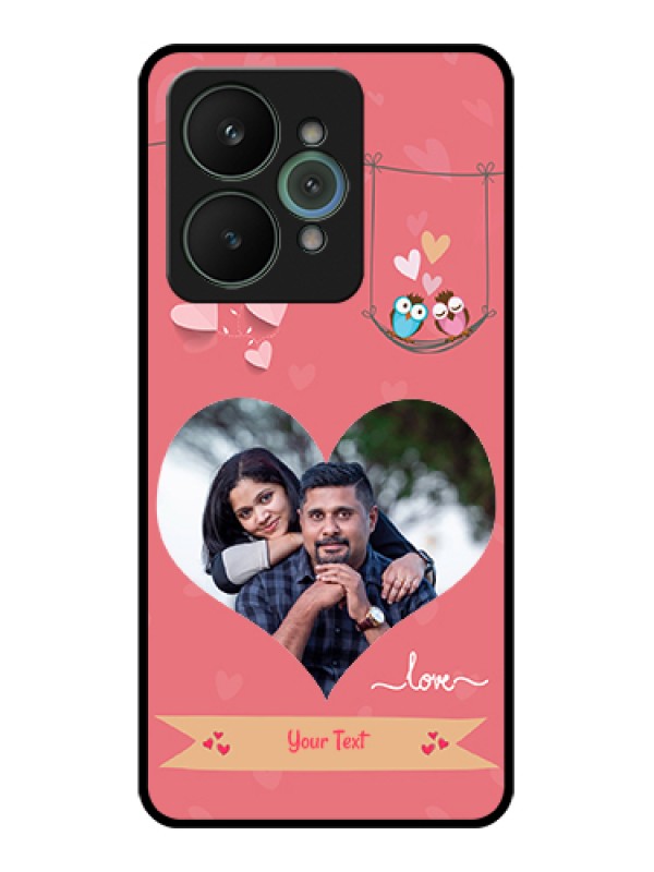 Custom Realme 15 5G Custom Glass Phone Case - Peach Color Love Design